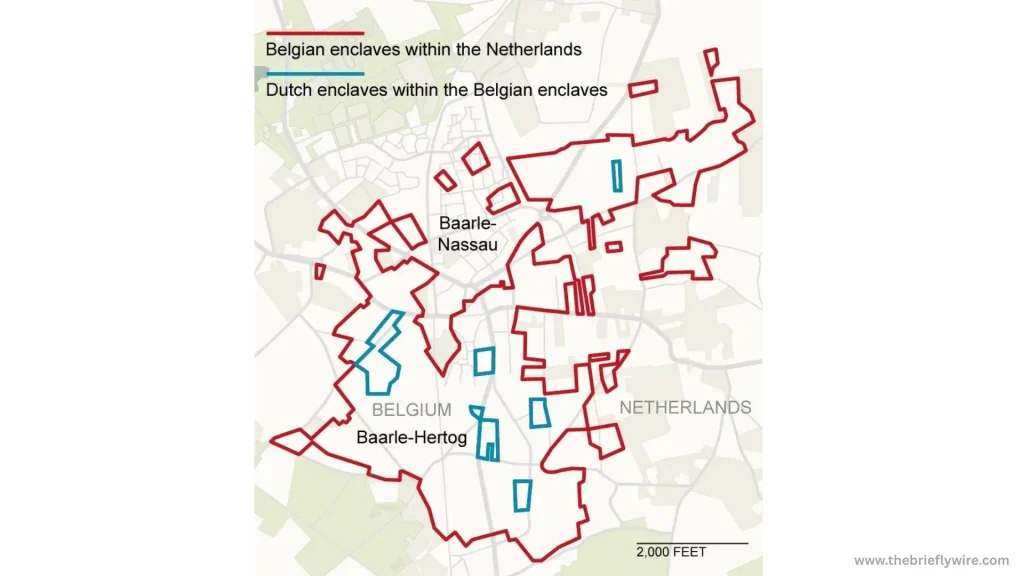 Dutch enclaves within Belgian enclaves within the Netherlands