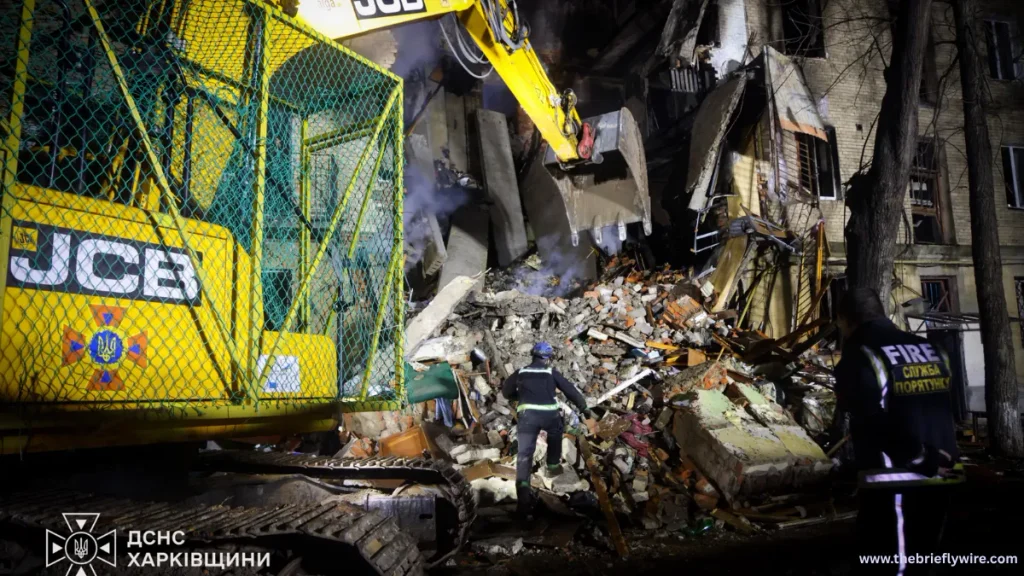 Residential Building Destroyed in Kharkiv