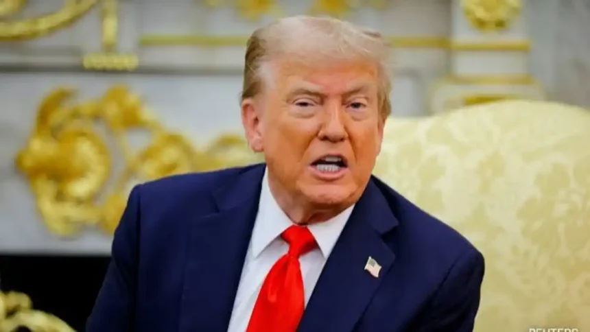 President Donald Trump speaking